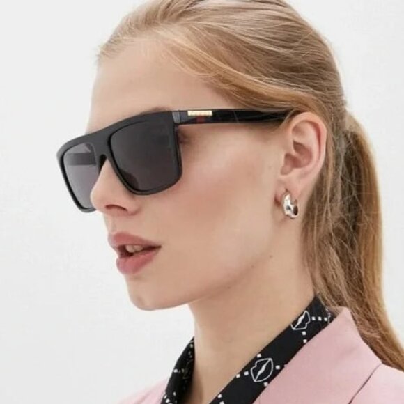 Gucci Men Sunglasses Black Grey Anti-Reflective Rectangle GG0748S 001 NEW - Picture 11 of 11